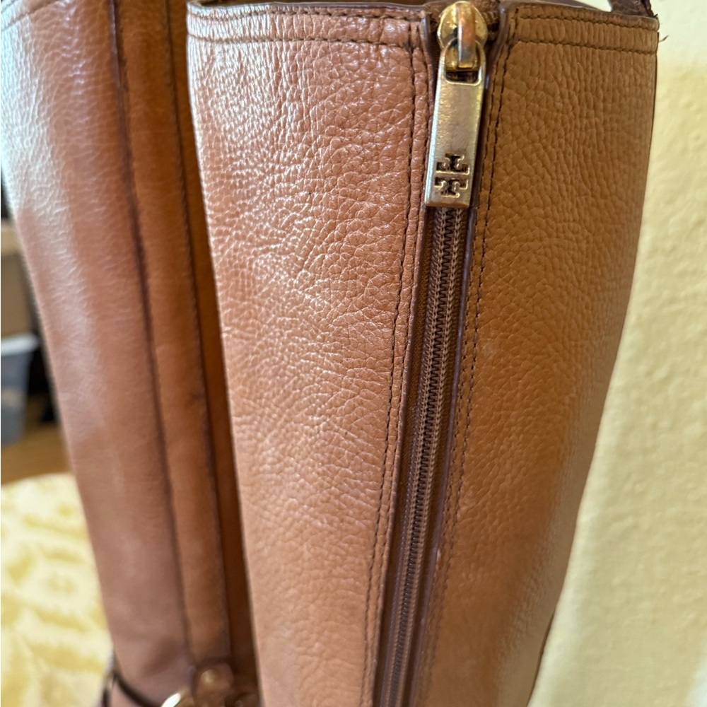 Tory Burch Brown Heeled Boots with Medallion - Picture 7 of 11